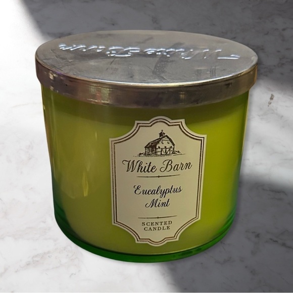 Bath & Body Works White Barn Eucalyptus And Mint Scented 3 Wick 14.5oz Candle - Picture 2 of 6
